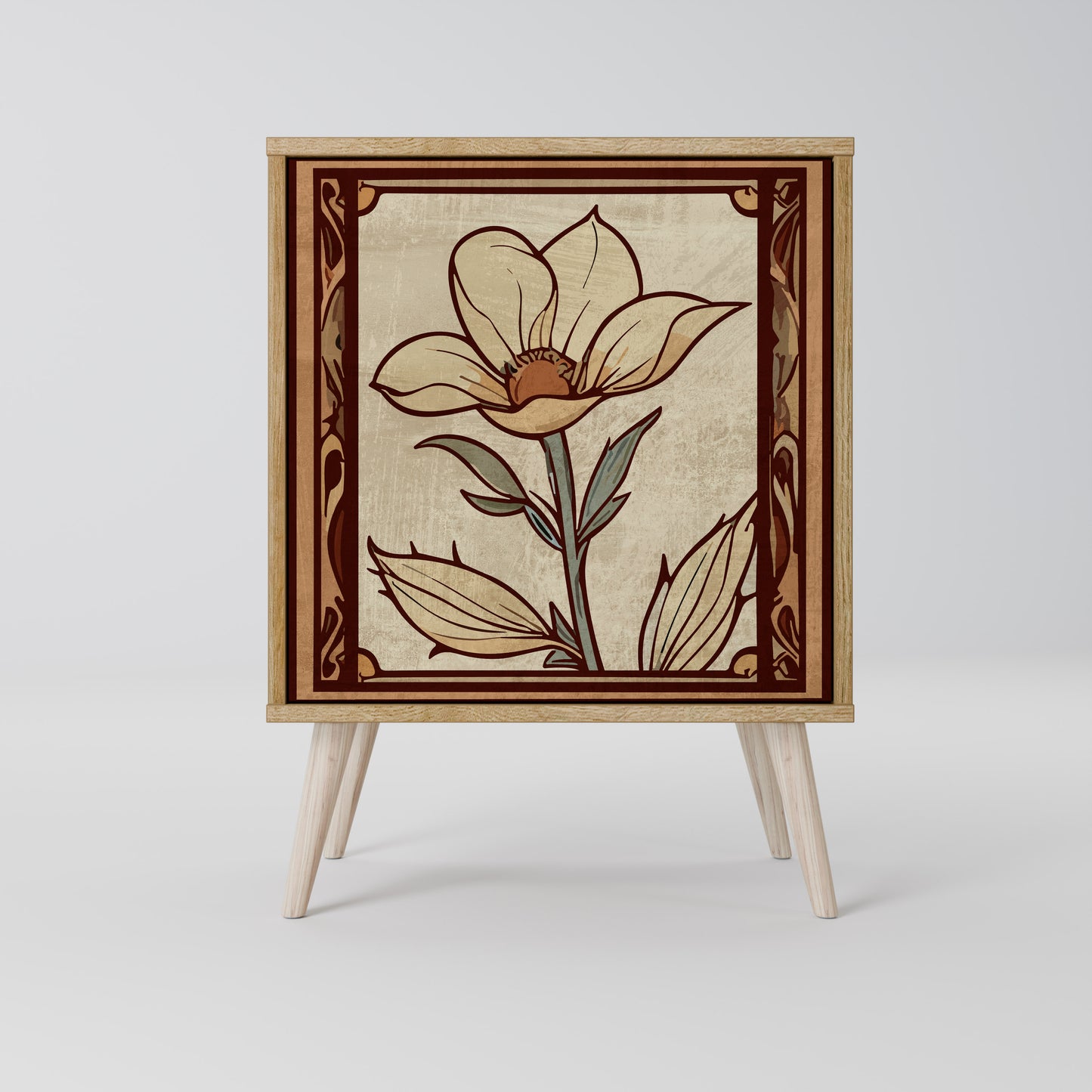 TIMELESS FLORA Madia a 1 anta effetto rovere