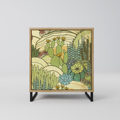 SUCCULENTS KALEIDOSCOPE Madia a 1 anta effetto rovere