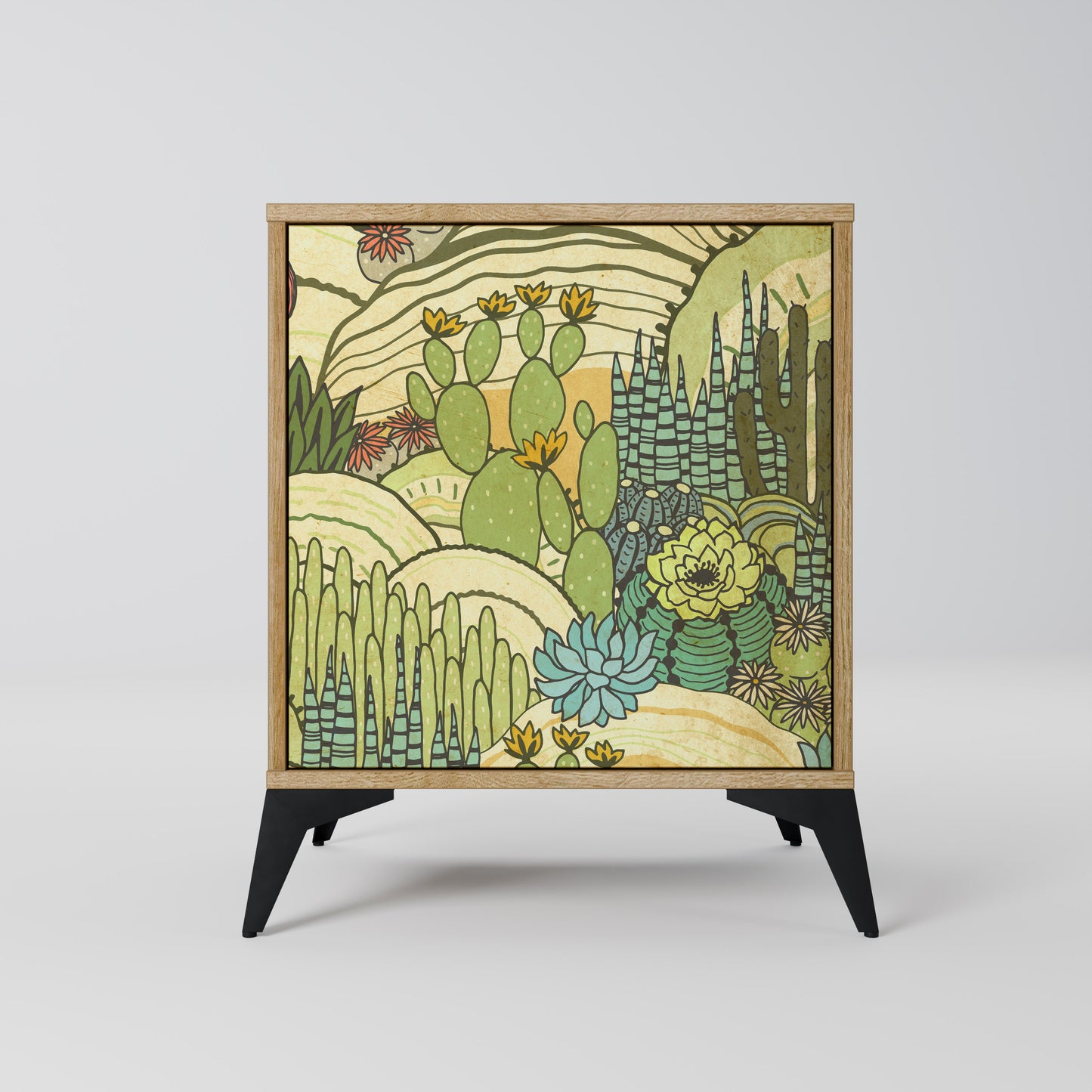 SUCCULENTS KALEIDOSCOPE Madia a 1 anta effetto rovere