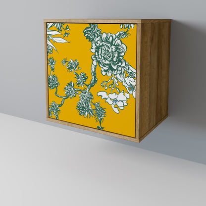 YELLOW CHINOISERIE 1-Door Sideboard in Oak Effect