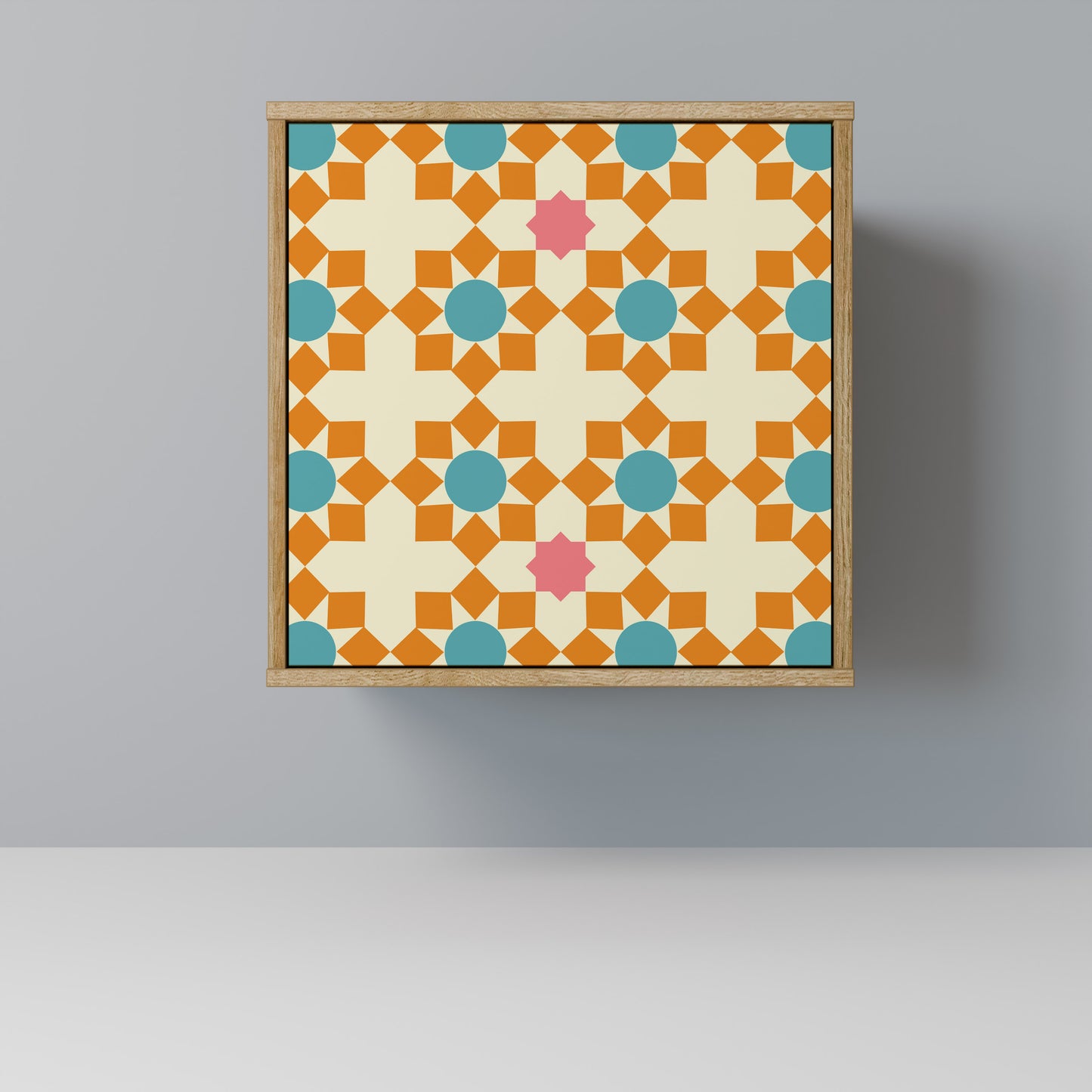 FLORAL DECOR Madia a 1 anta effetto rovere