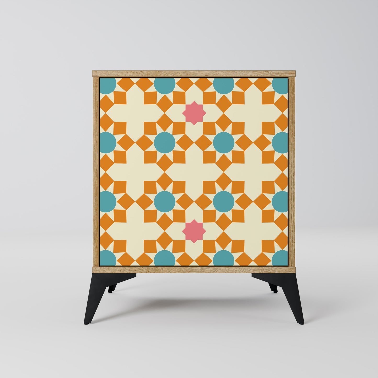 FLORAL DECOR Madia a 1 anta effetto rovere