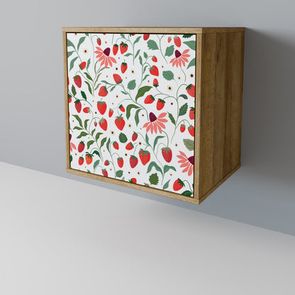 FLOWERS AND STRAWBERRIES Madia a 1 anta effetto rovere