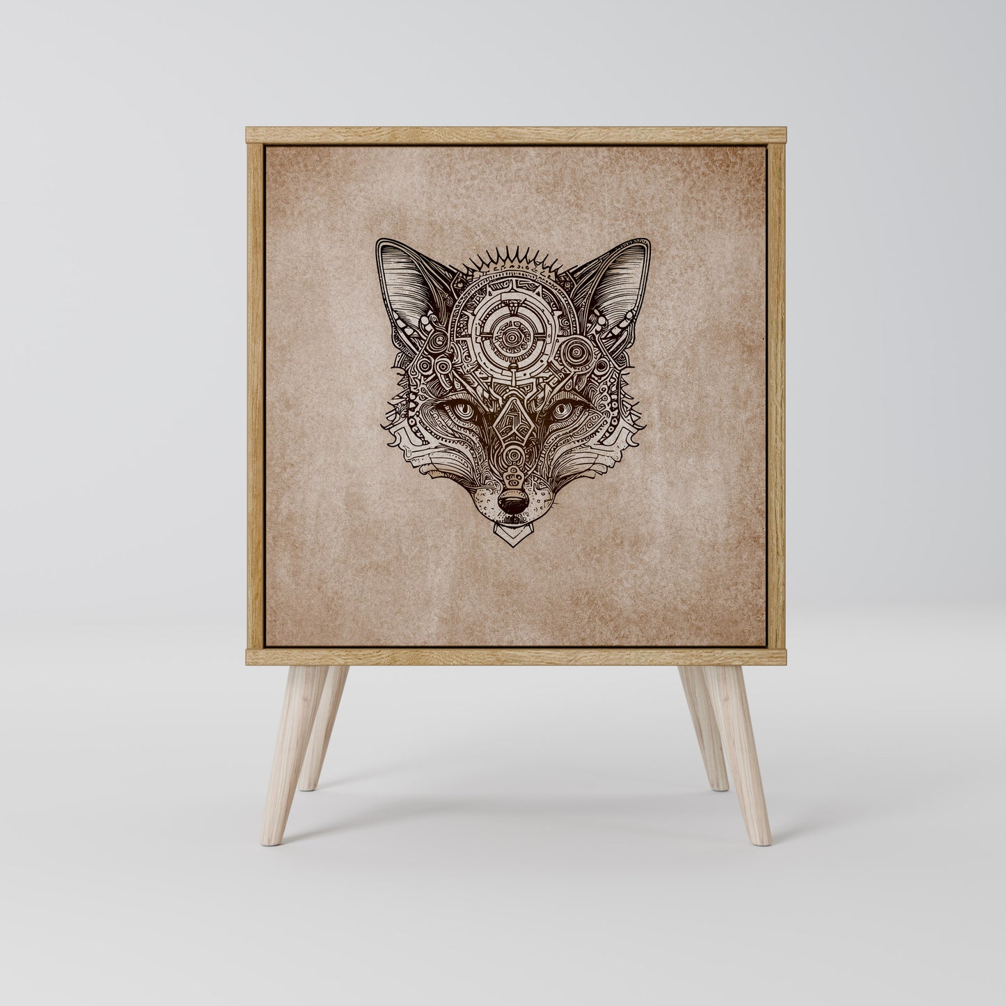 STEAMPUNK CLAN Madia a 1 anta effetto rovere