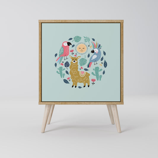 COLORFUL ALPACAS Madia a 1 anta effetto rovere