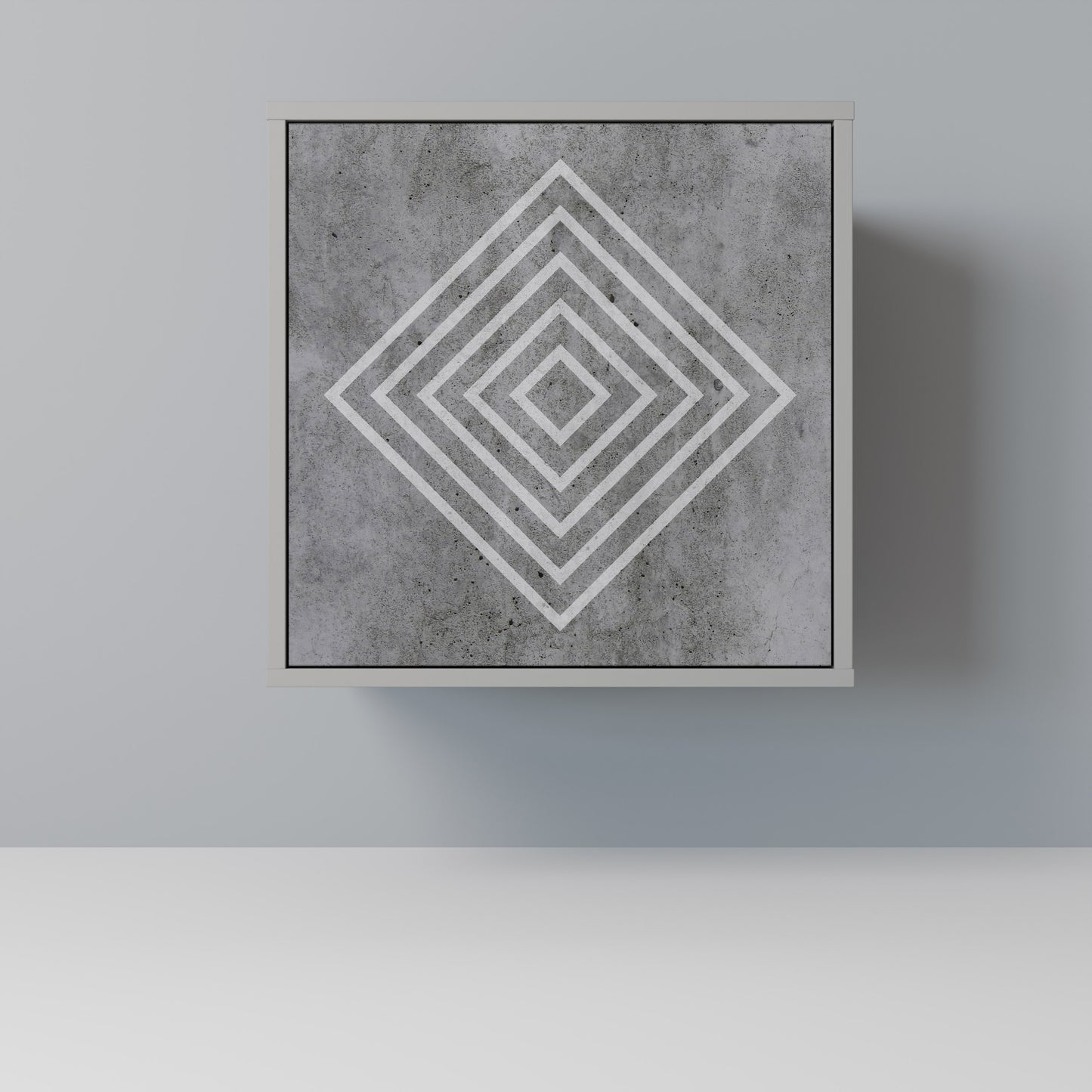 POLYGONAL ARTISTRY 1-Door Sideboard in Grey Finish