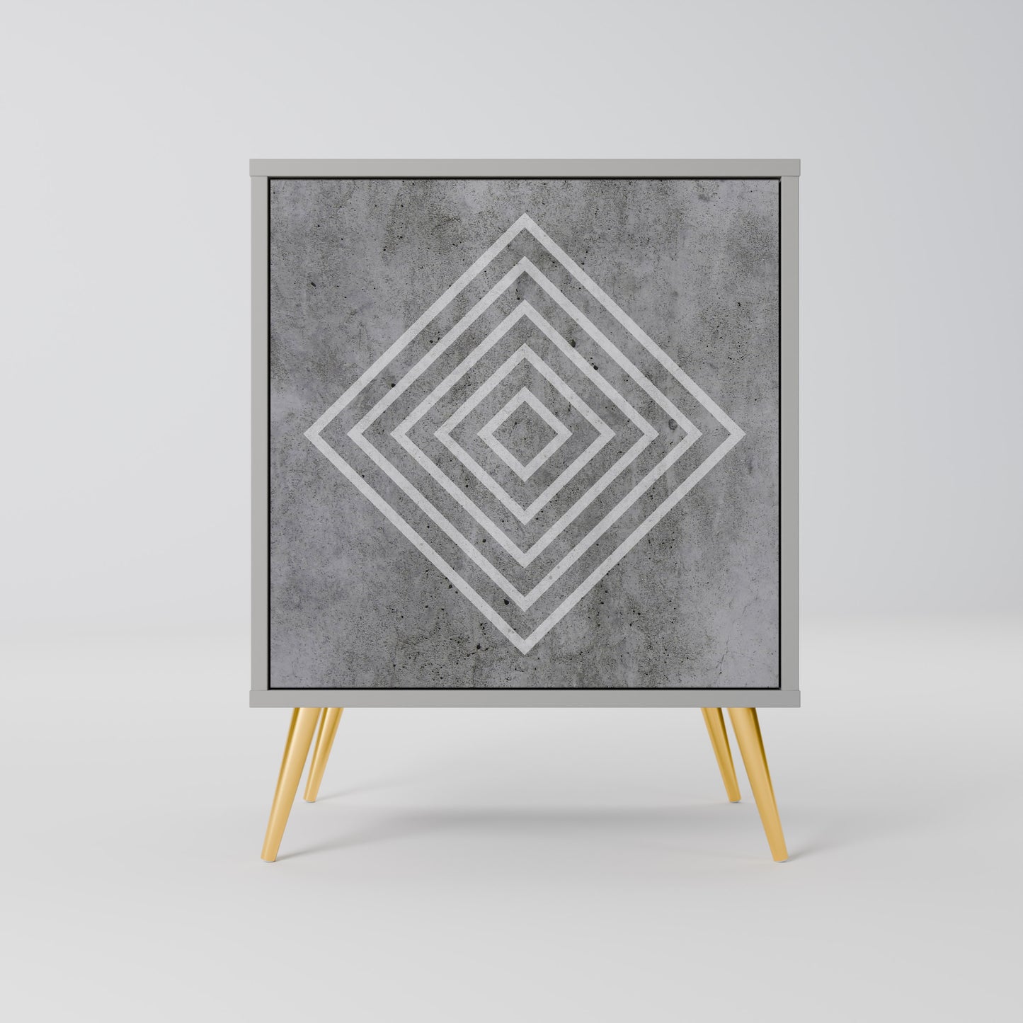 POLYGONAL ARTISTRY 1-Door Sideboard in Grey Finish