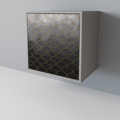 TESSELATED GRAYISH 1-Door Sideboard in Grey Finish