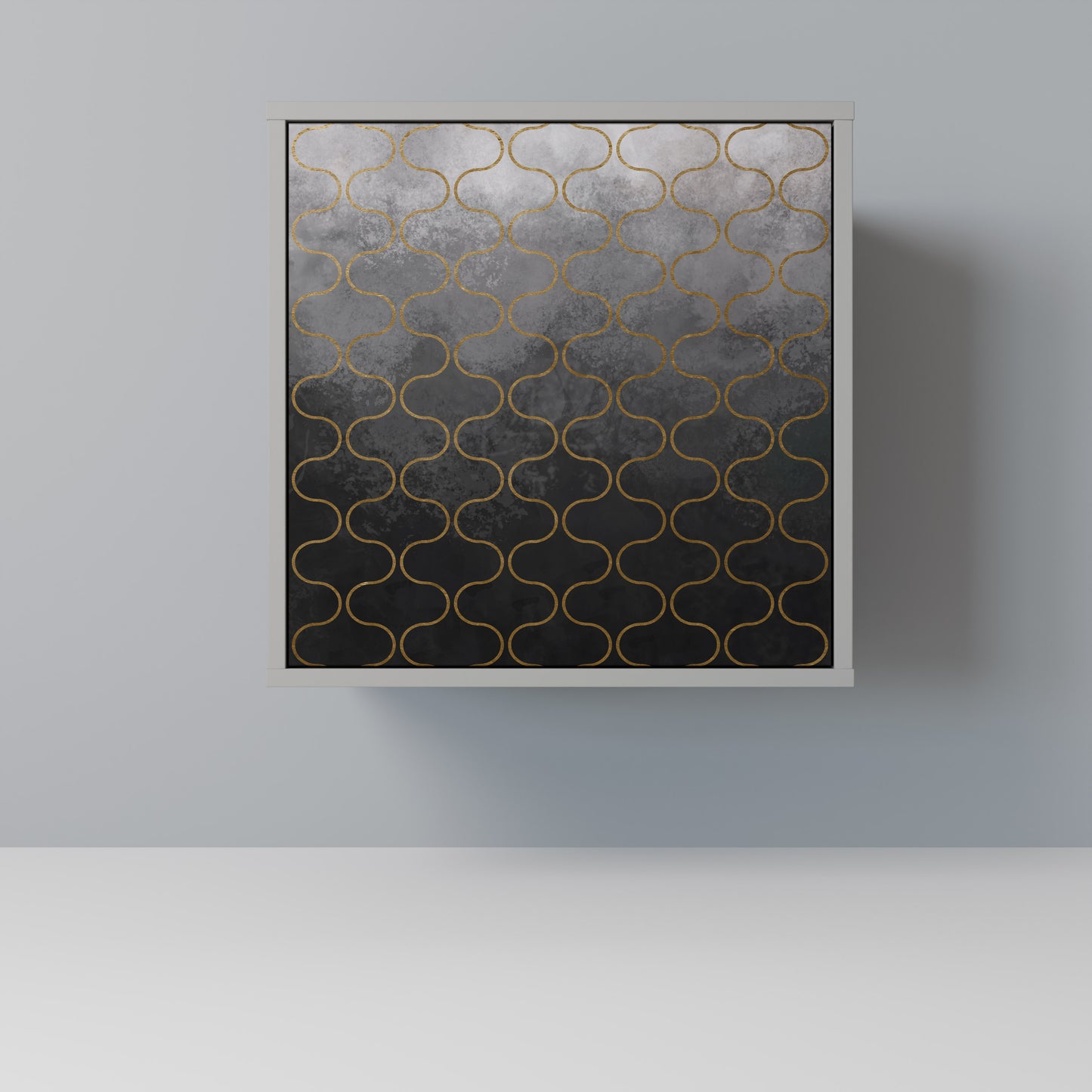 TESSELATED GRAYISH 1-Door Sideboard in Grey Finish