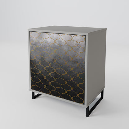 TESSELATED GRAYISH 1-Door Sideboard in Grey Finish