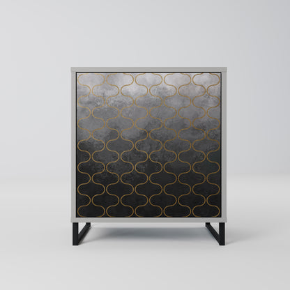 TESSELATED GRAYISH 1-Door Sideboard in Grey Finish