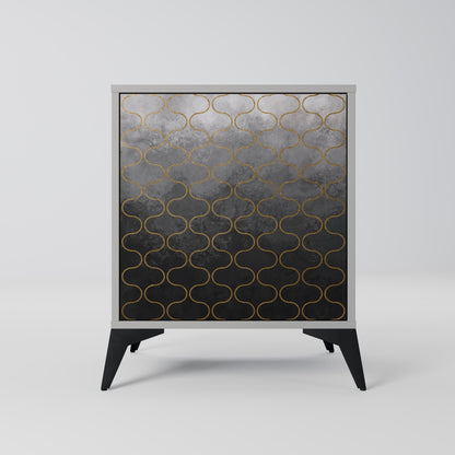 TESSELATED GRAYISH 1-Door Sideboard in Grey Finish