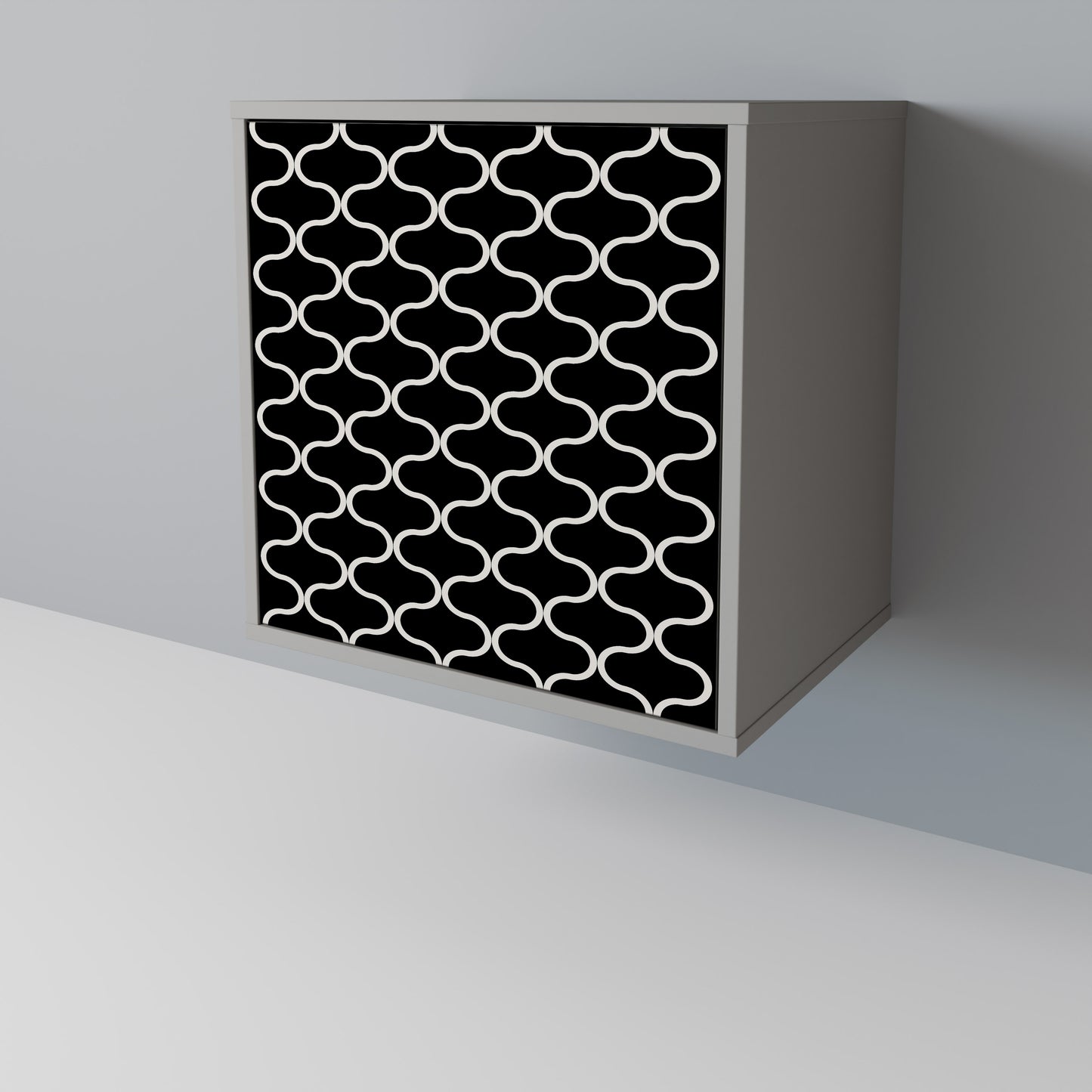 TESSELATED BLACKNESS 1-Door Sideboard in Grey Finish