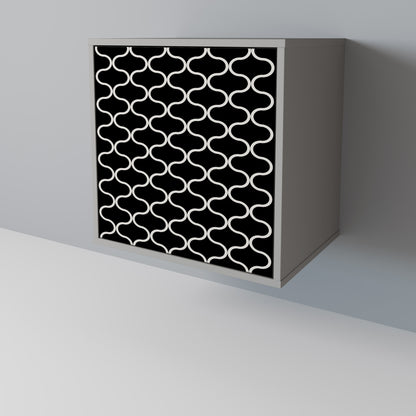 TESSELATED BLACKNESS 1-Door Sideboard in Grey Finish