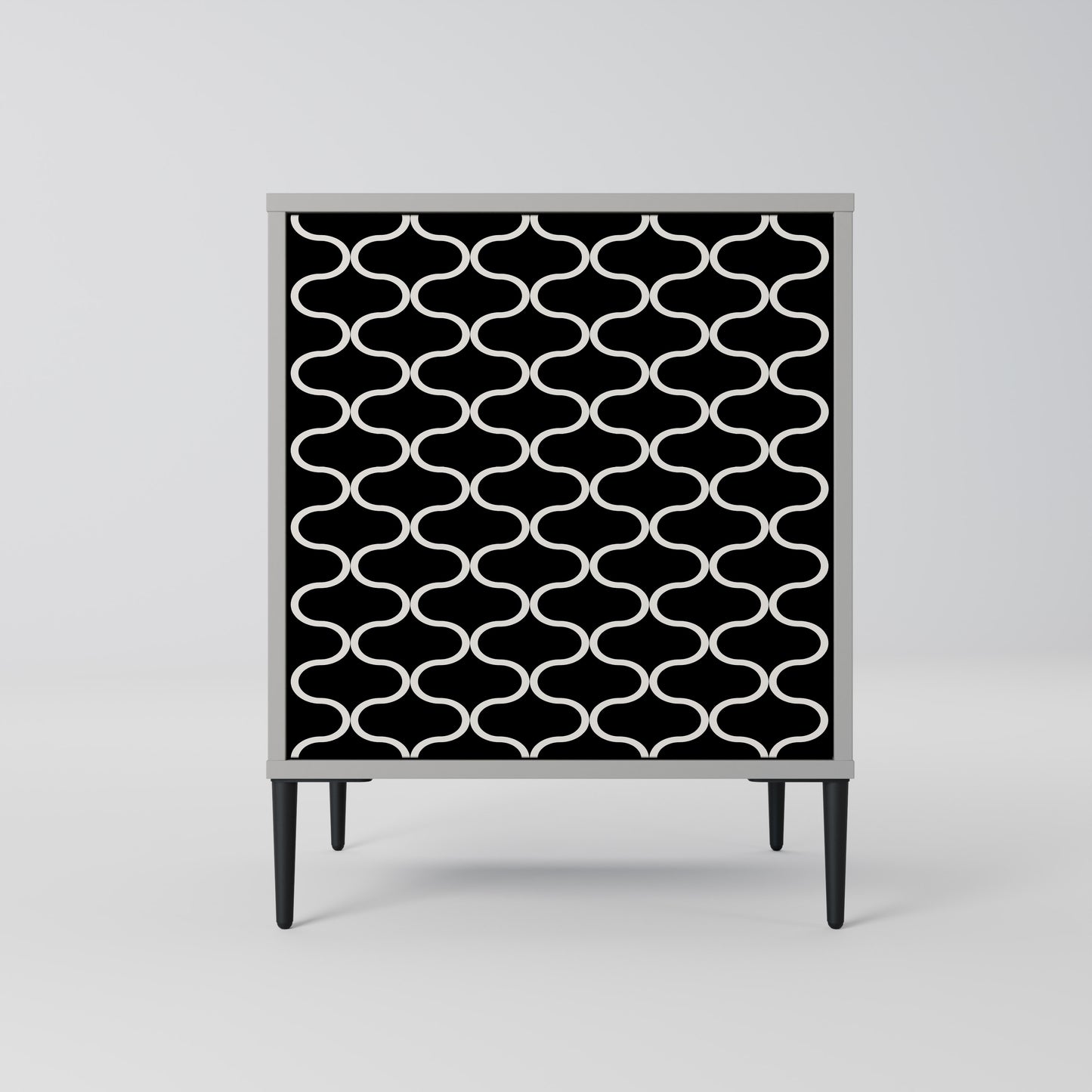 TESSELATED BLACKNESS 1-Door Sideboard in Grey Finish