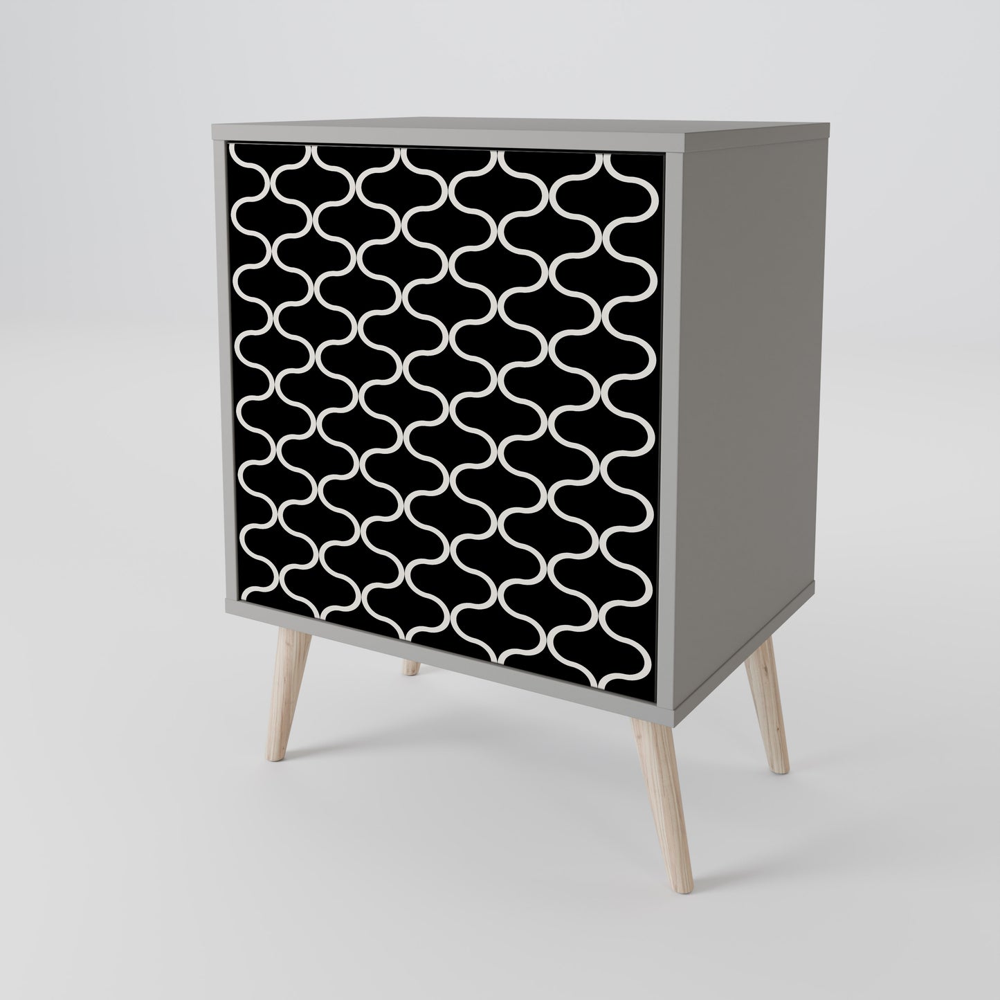 TESSELATED BLACKNESS 1-Door Sideboard in Grey Finish