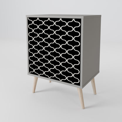 TESSELATED BLACKNESS 1-Door Sideboard in Grey Finish