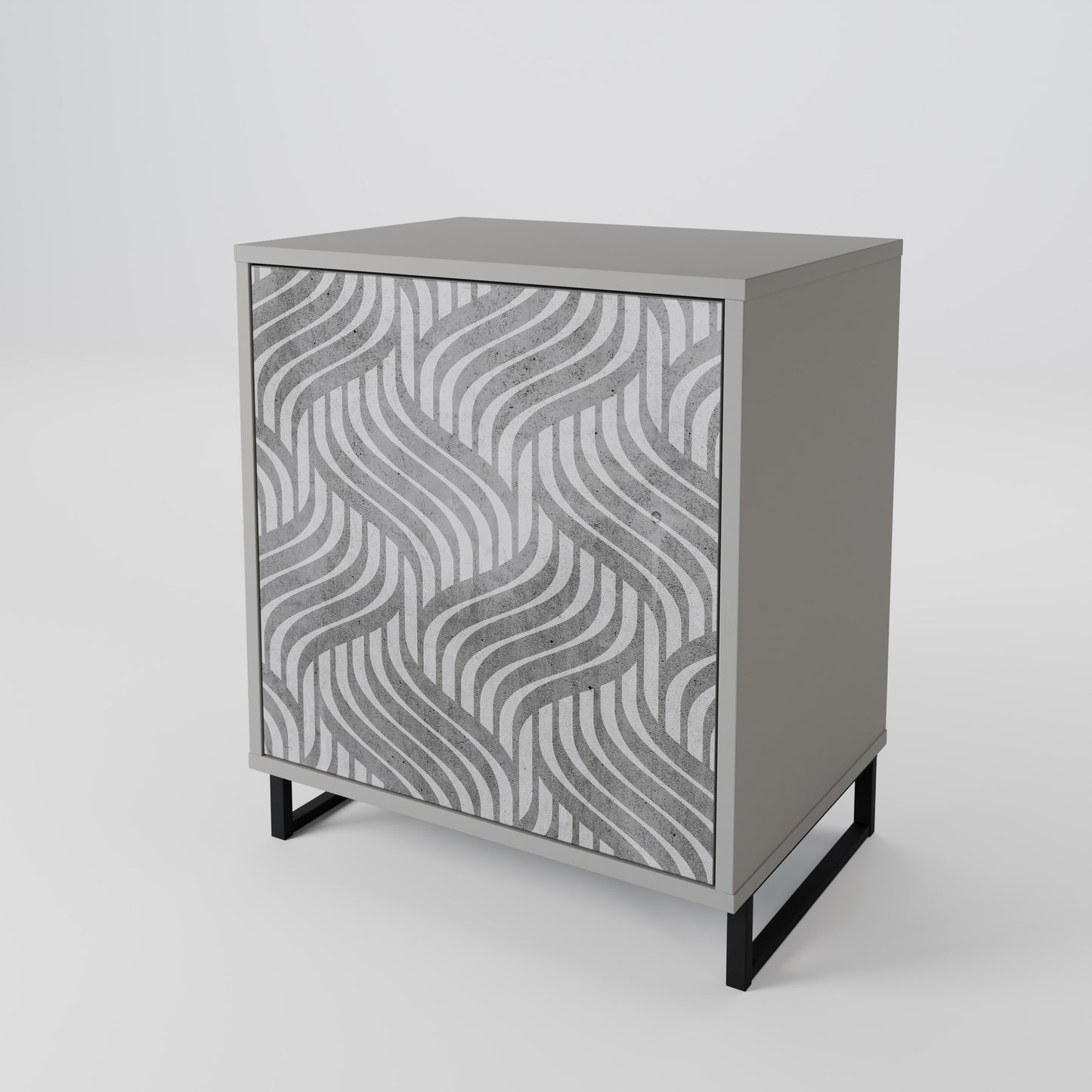 CONCRETE MOVEMENT 1-Door Sideboard in Grey Finish
