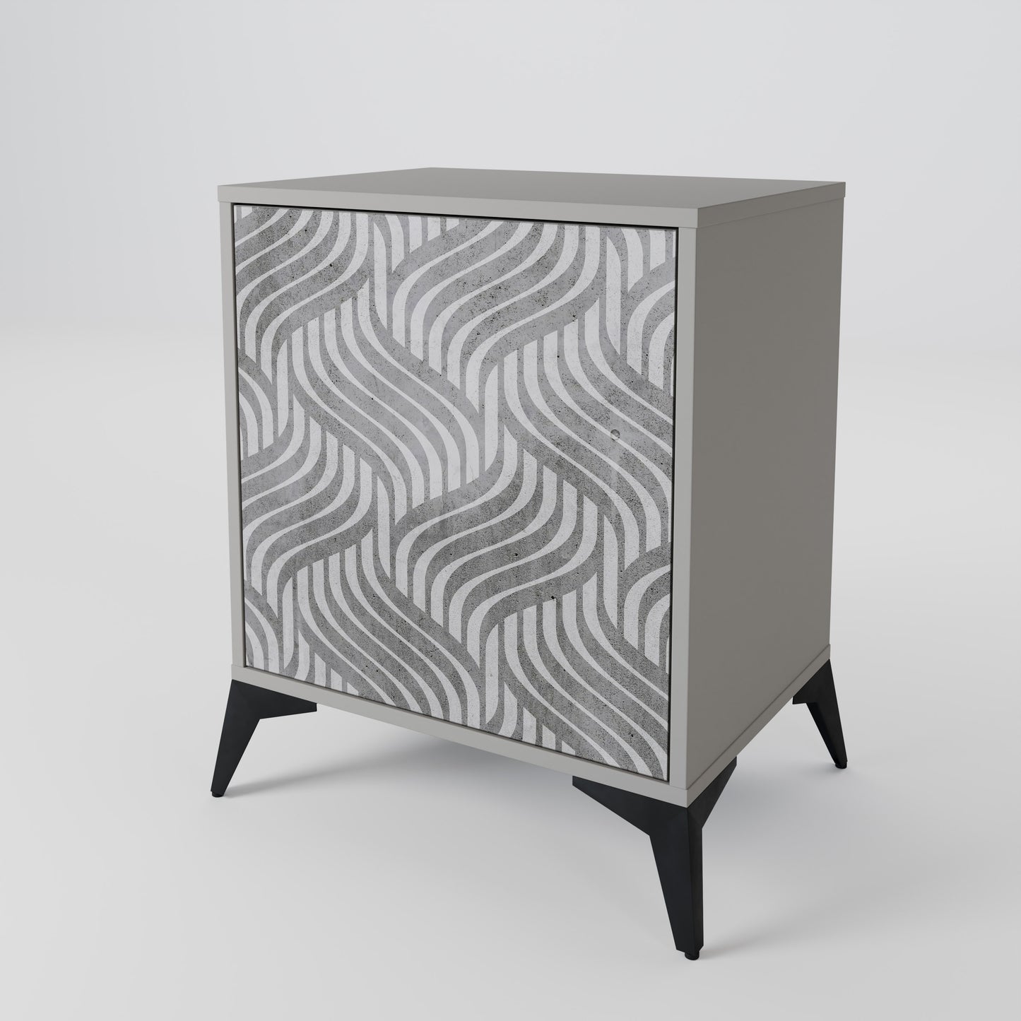 CONCRETE MOVEMENT 1-Door Sideboard in Grey Finish