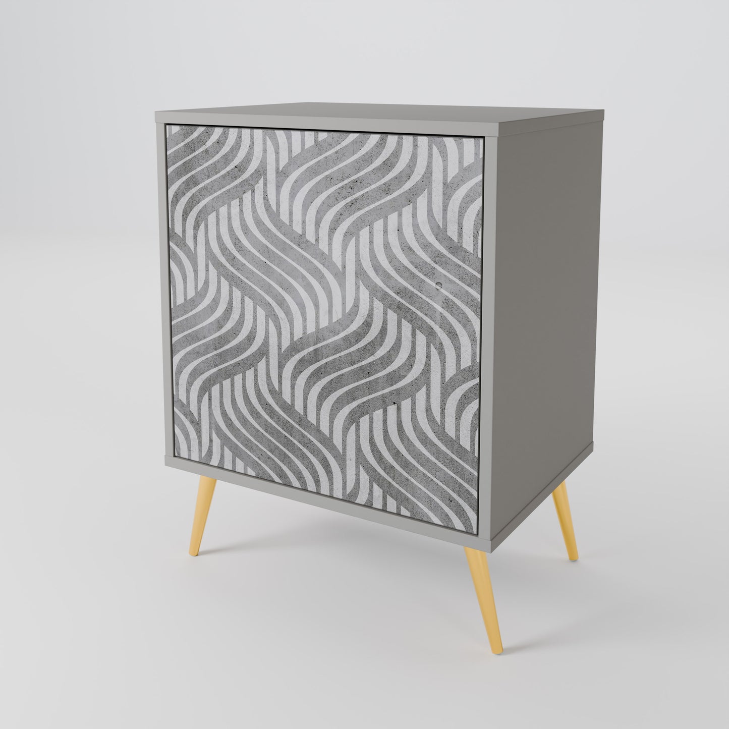 CONCRETE MOVEMENT 1-Door Sideboard in Grey Finish
