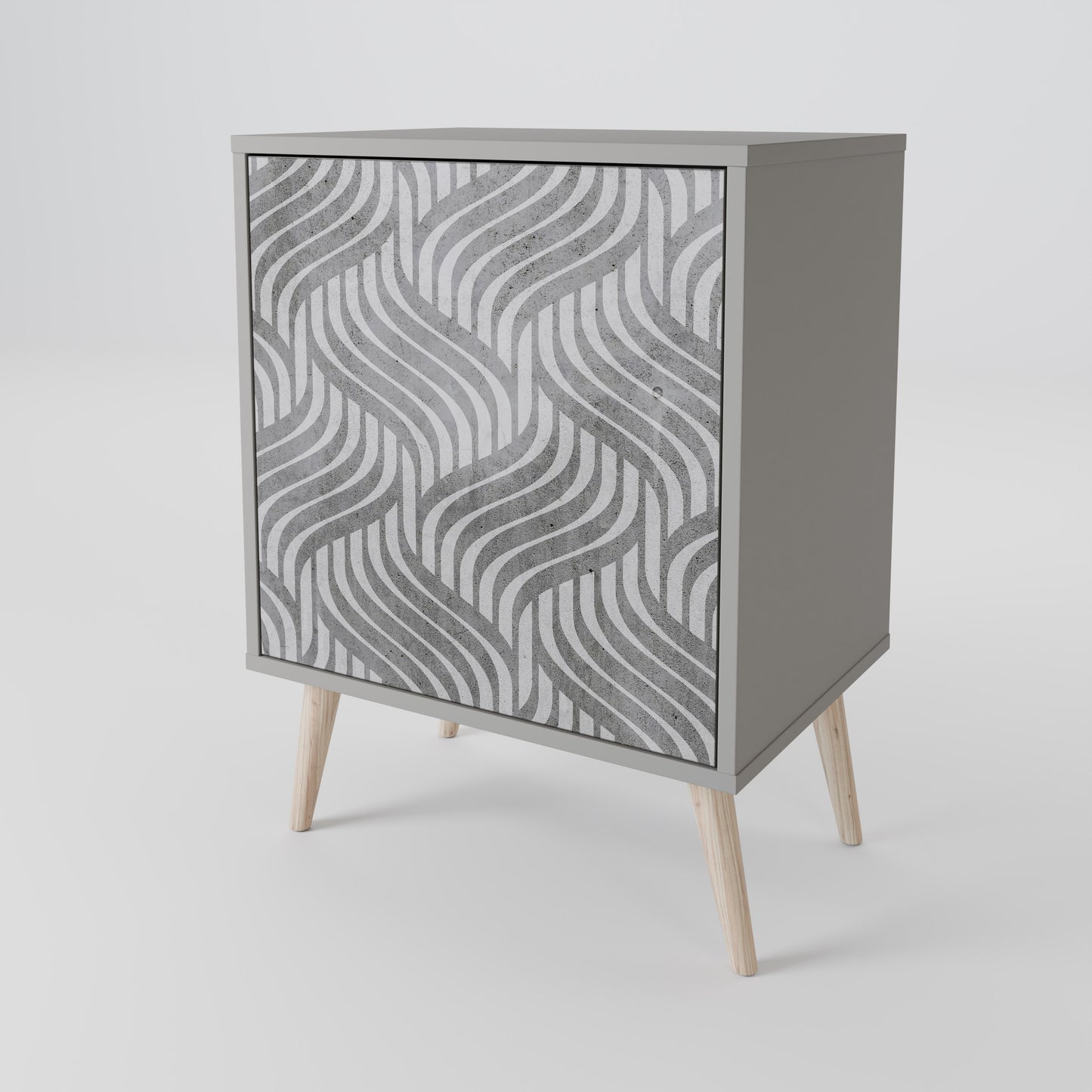 CONCRETE MOVEMENT 1-Door Sideboard in Grey Finish
