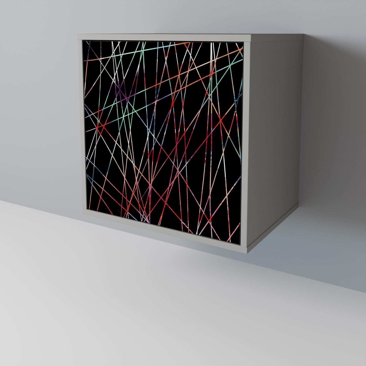 LUMINOUS SNARE 1-Door Sideboard in Grey Finish