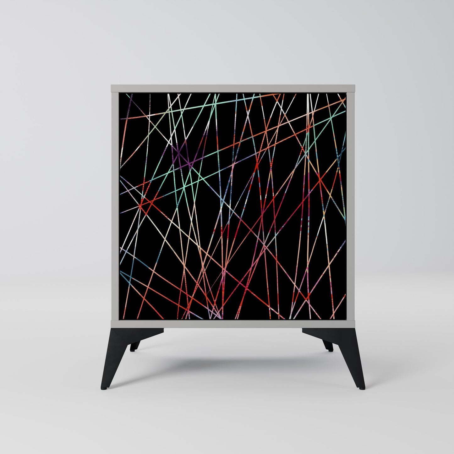 LUMINOUS SNARE 1-Door Sideboard in Grey Finish