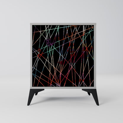 LUMINOUS SNARE 1-Door Sideboard in Grey Finish