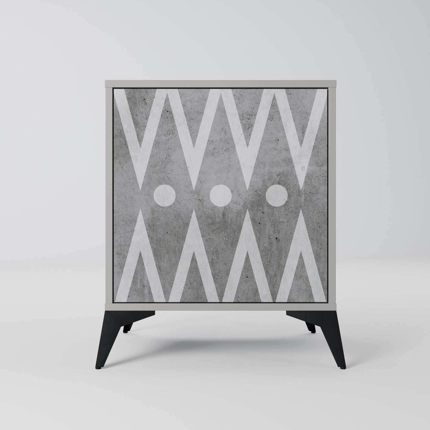 SHARP EDGES 1-Door Sideboard in Grey Finish