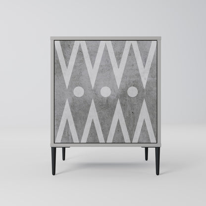 SHARP EDGES 1-Door Sideboard in Grey Finish