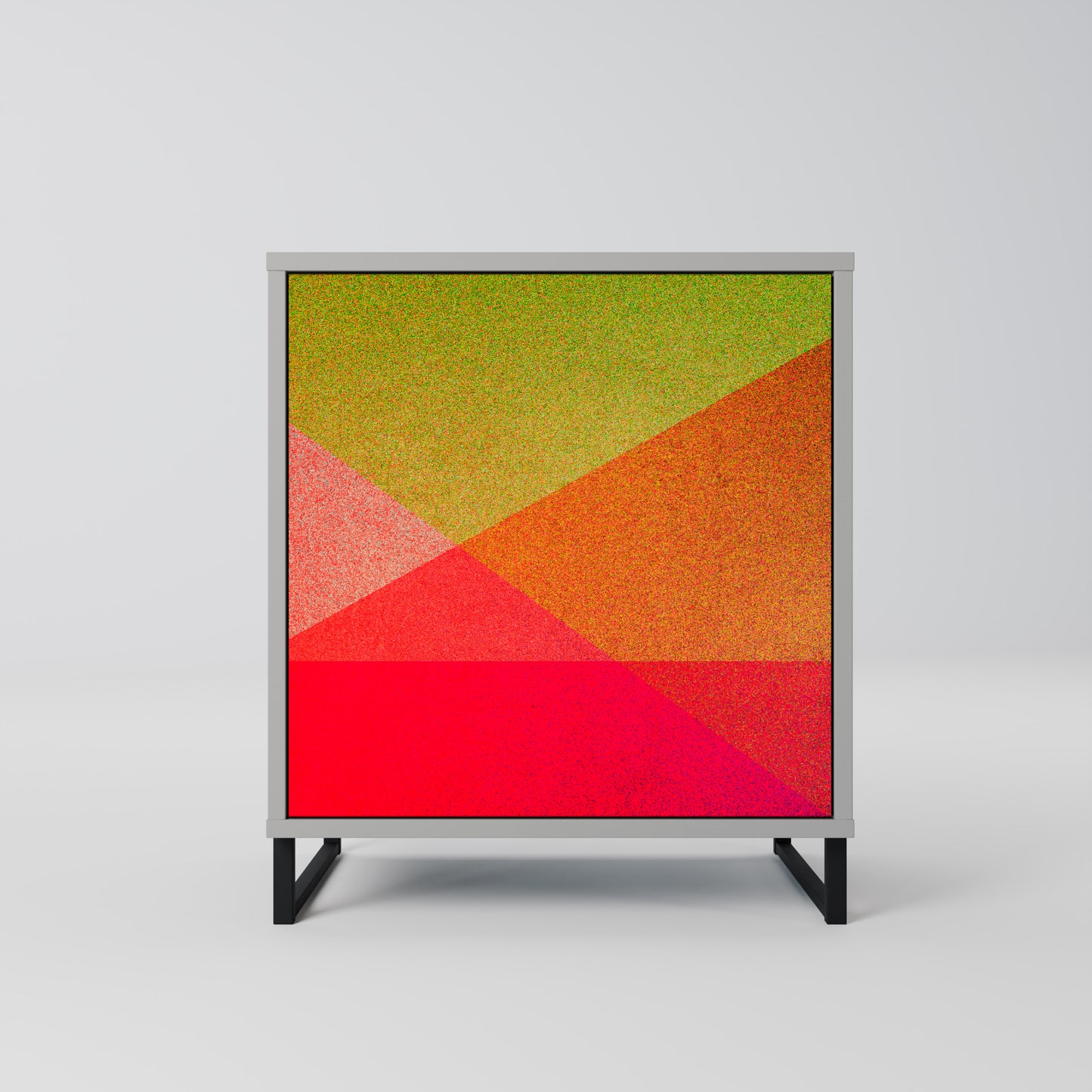 VIVID GEOMETRY 1-Door Sideboard in Grey Finish