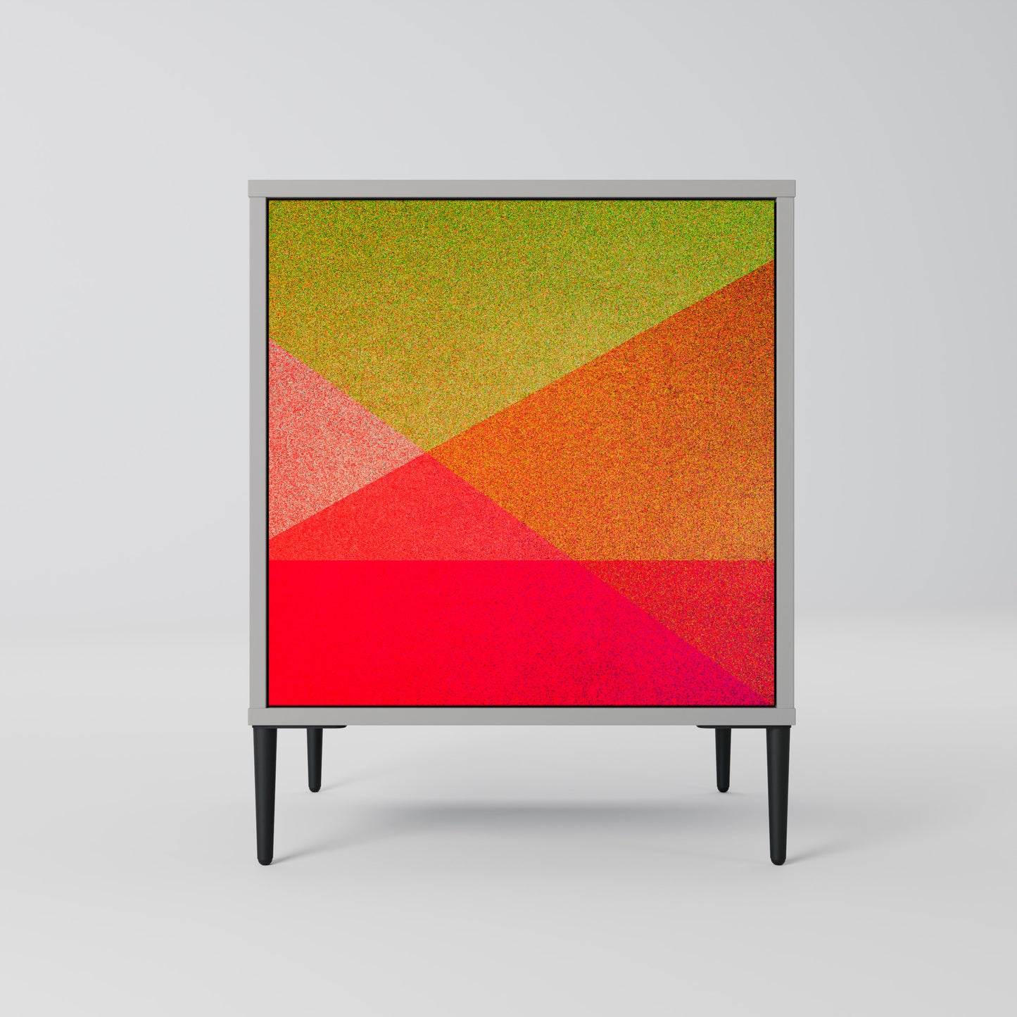VIVID GEOMETRY 1-Door Sideboard in Grey Finish