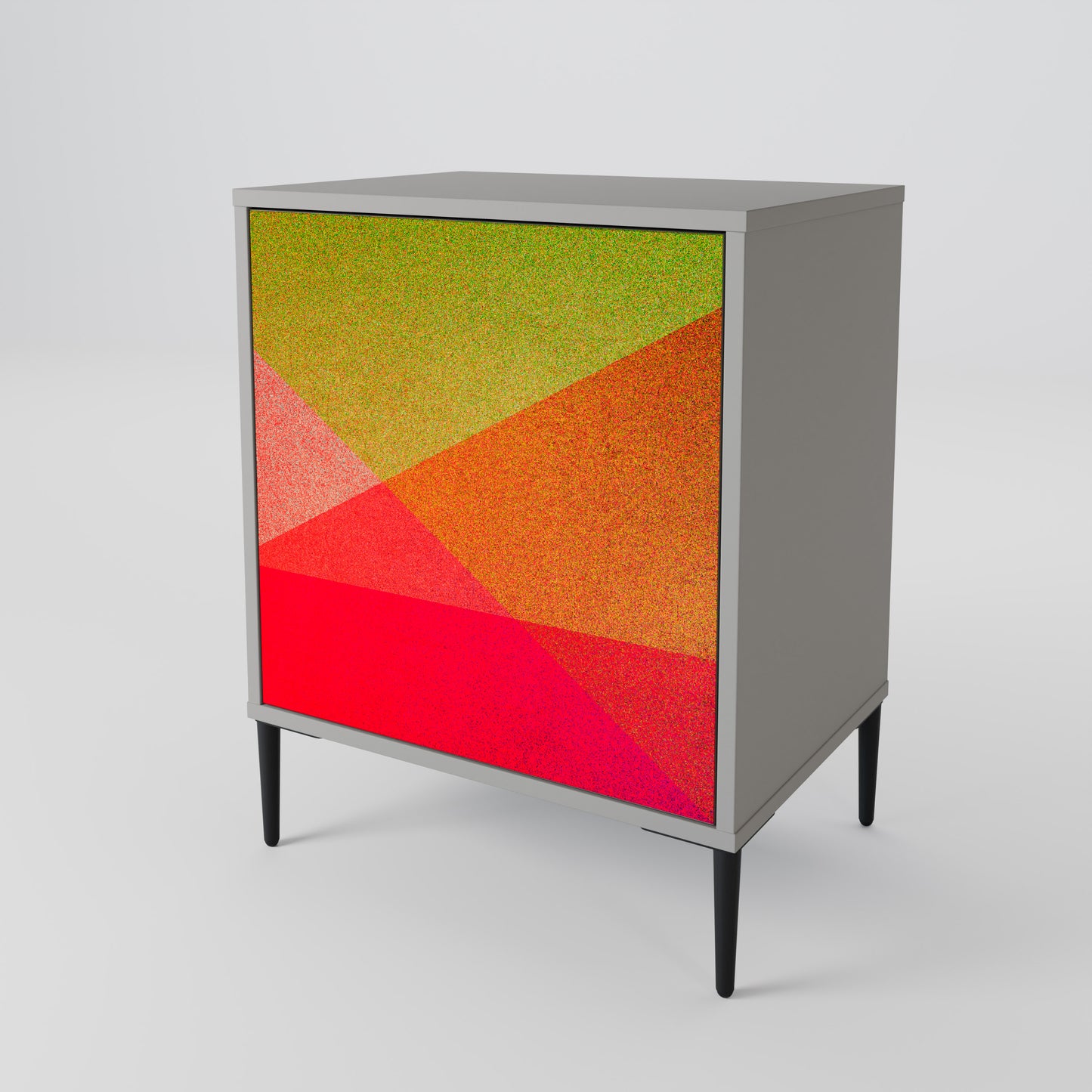 VIVID GEOMETRY 1-Door Sideboard in Grey Finish