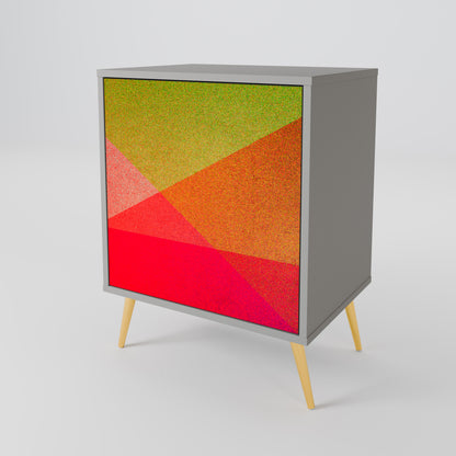 VIVID GEOMETRY 1-Door Sideboard in Grey Finish