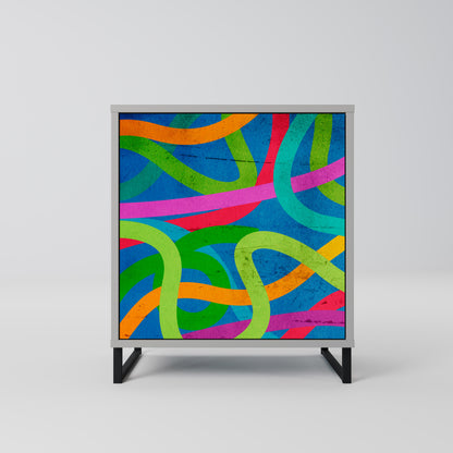 STREAMER TANGLE 1-Door Sideboard in Grey Finish