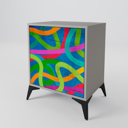 STREAMER TANGLE 1-Door Sideboard in Grey Finish