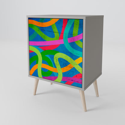 STREAMER TANGLE 1-Door Sideboard in Grey Finish
