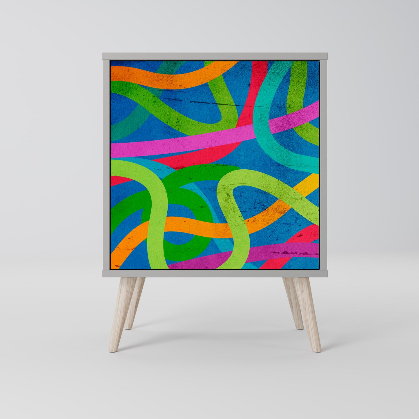 STREAMER TANGLE 1-Door Sideboard in Grey Finish