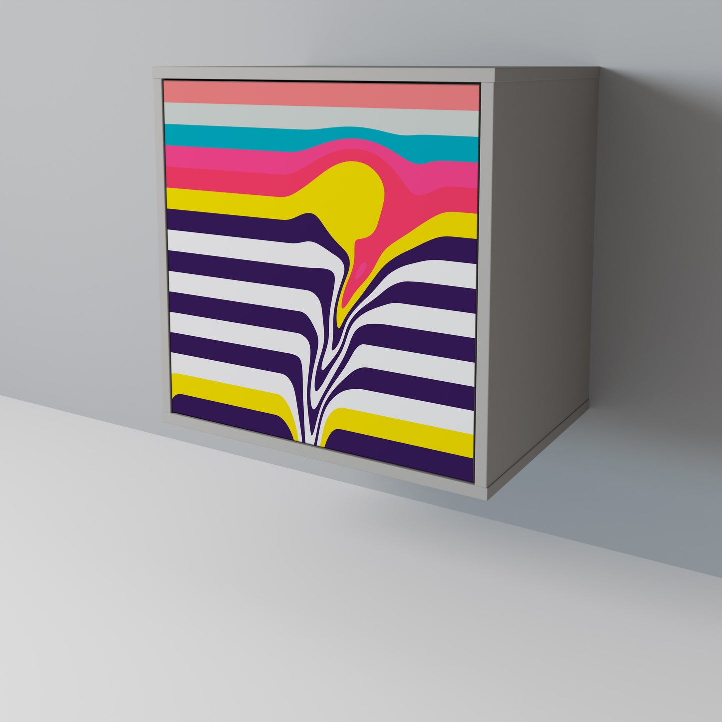 TONE COLLAPSE 1-Door Sideboard in Grey Finish