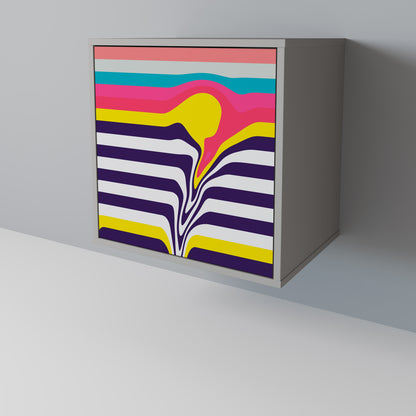 TONE COLLAPSE 1-Door Sideboard in Grey Finish