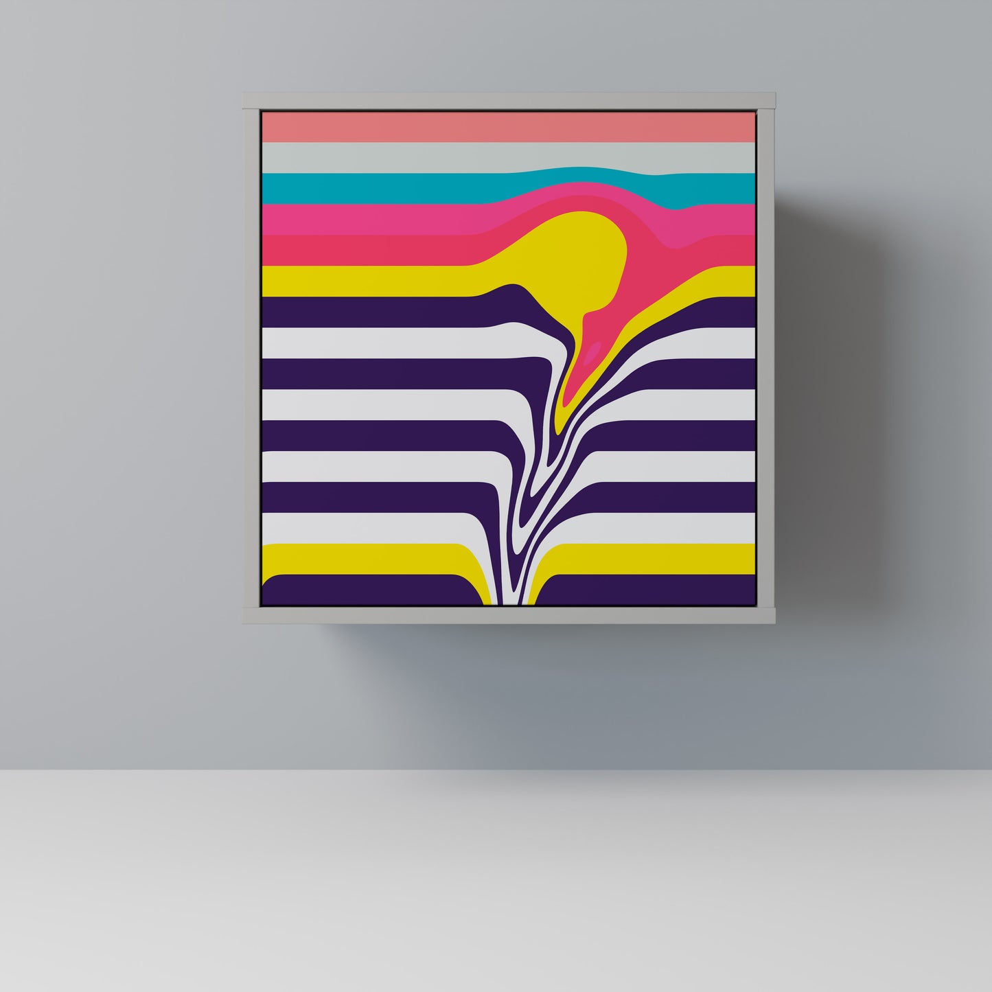 TONE COLLAPSE 1-Door Sideboard in Grey Finish