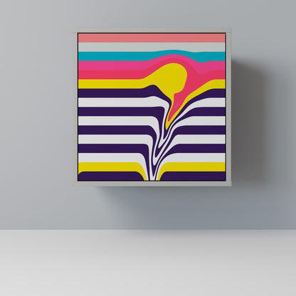 TONE COLLAPSE 1-Door Sideboard in Grey Finish