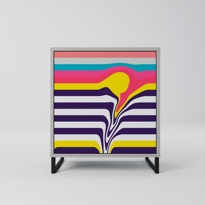 TONE COLLAPSE 1-Door Sideboard in Grey Finish