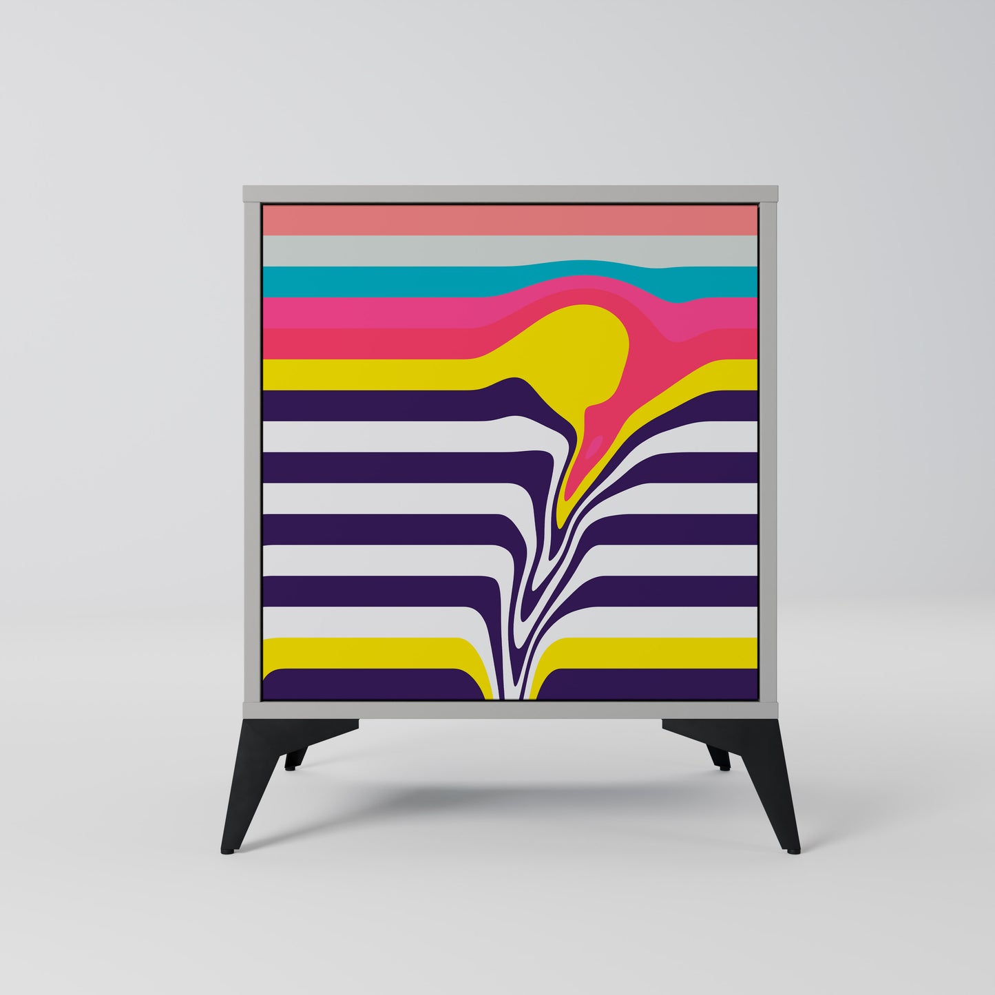 TONE COLLAPSE 1-Door Sideboard in Grey Finish