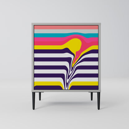 TONE COLLAPSE 1-Door Sideboard in Grey Finish