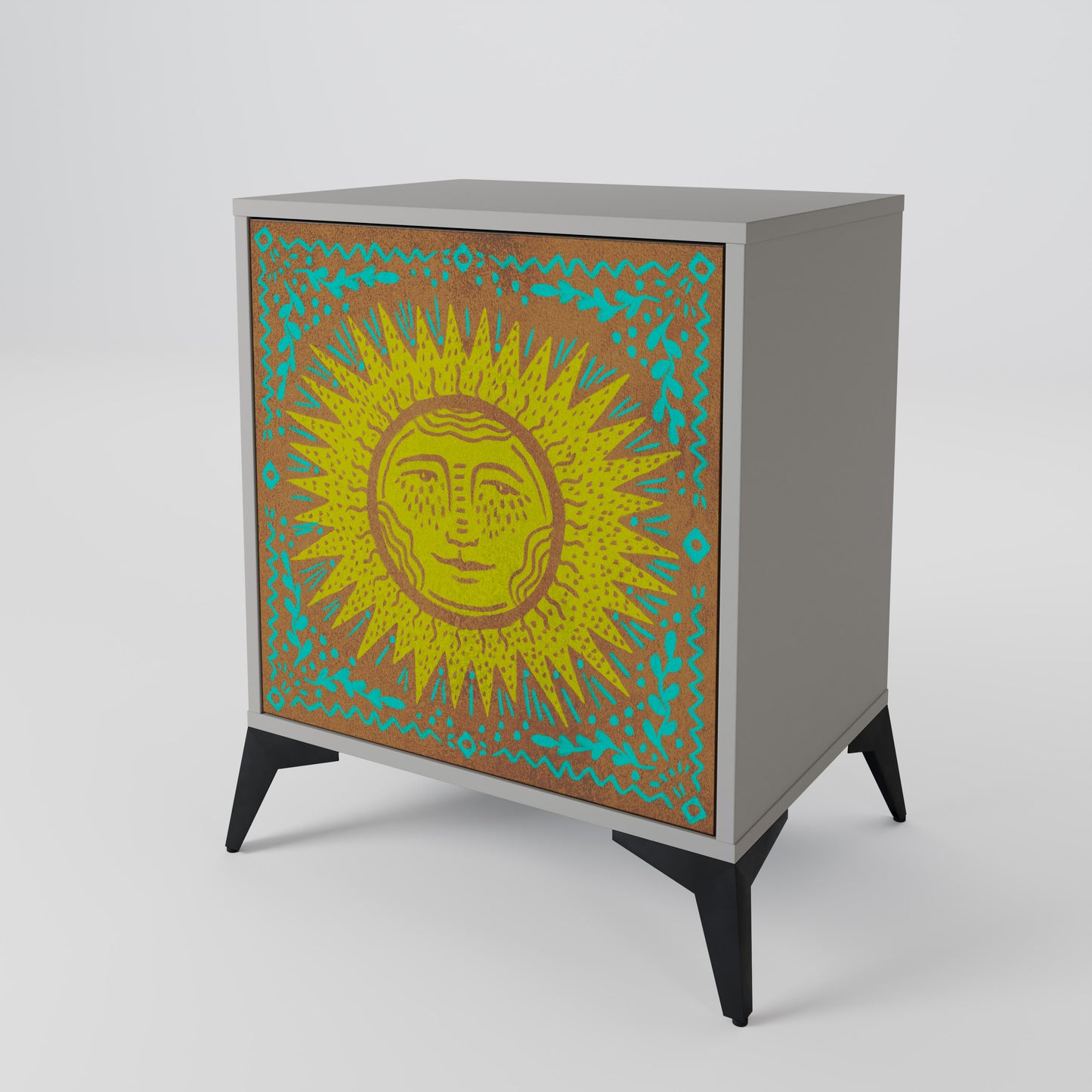Credenza SUNSHINE EULOGY a 1 anta con finitura grigia