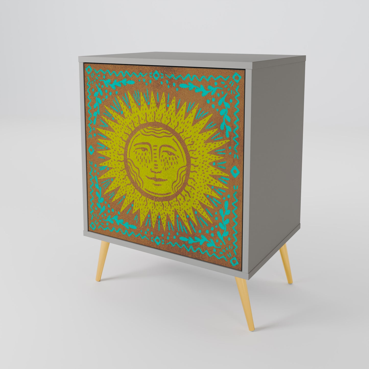 Credenza SUNSHINE EULOGY a 1 anta con finitura grigia