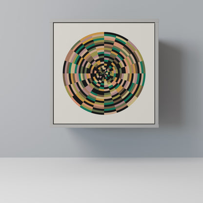 GREEN CIRCLES 1-Door Sideboard in Grey Finish