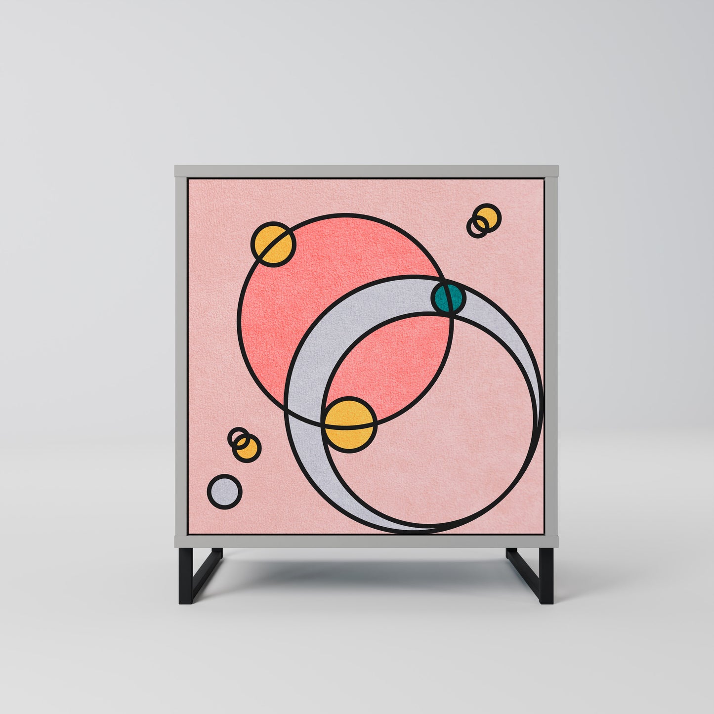 Credenza GOSSAMER ECHOES a 1 anta con finitura grigia