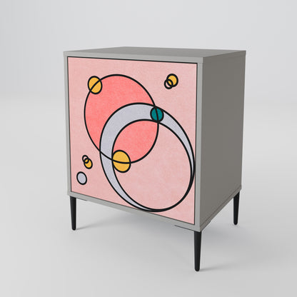 Credenza GOSSAMER ECHOES a 1 anta con finitura grigia